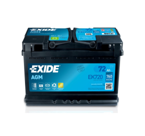 Exide 72 Ah 760 A EK720 AGM Akumuliatoriai